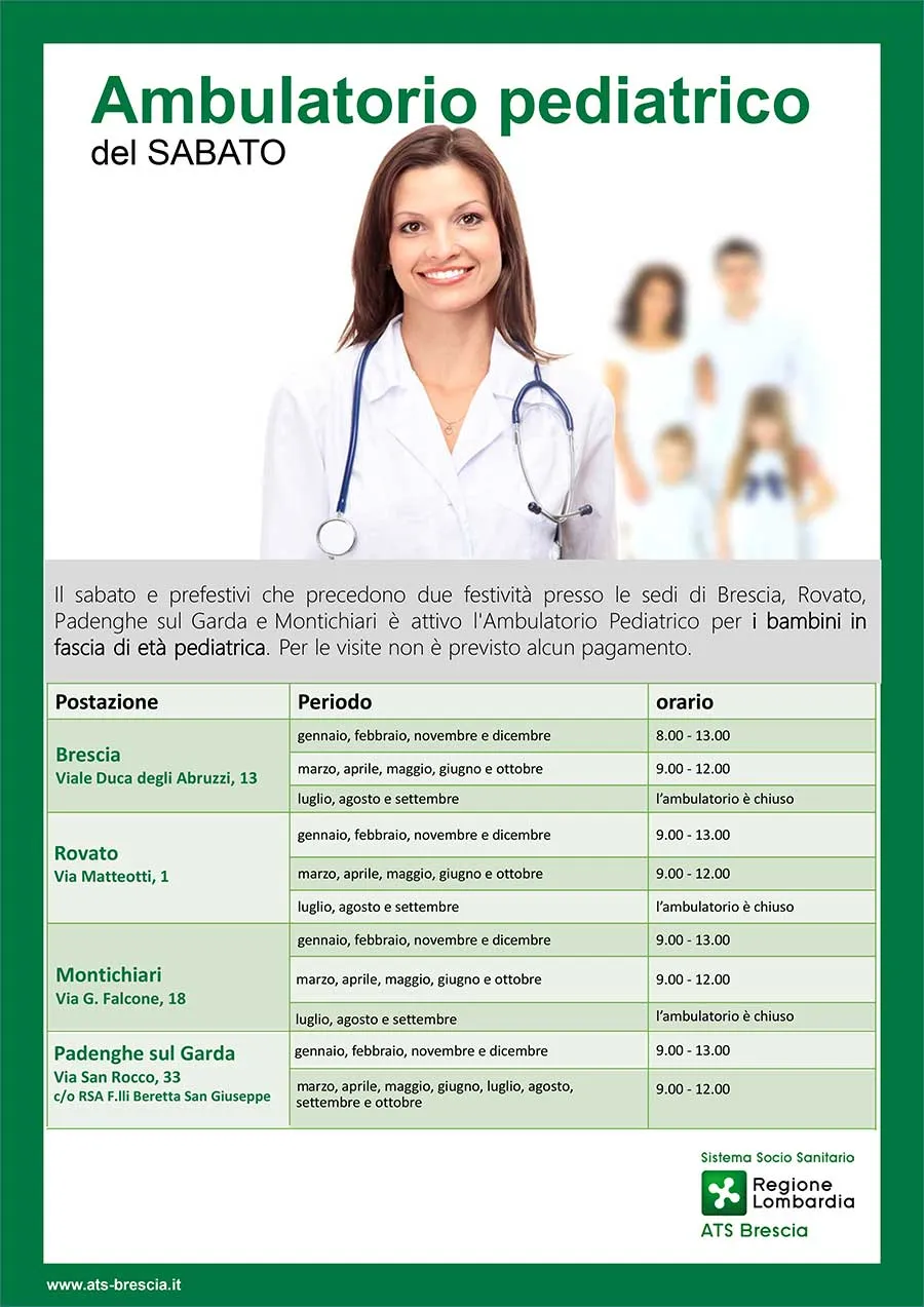 Ambulatorio pediatrico del sabato mattina Ambulatorio-Pediatrico-sabato-mattina-sedi-e-orari