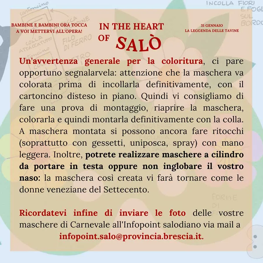 La leggenda delle Tavine di Salò Concorso maschere delle tavine